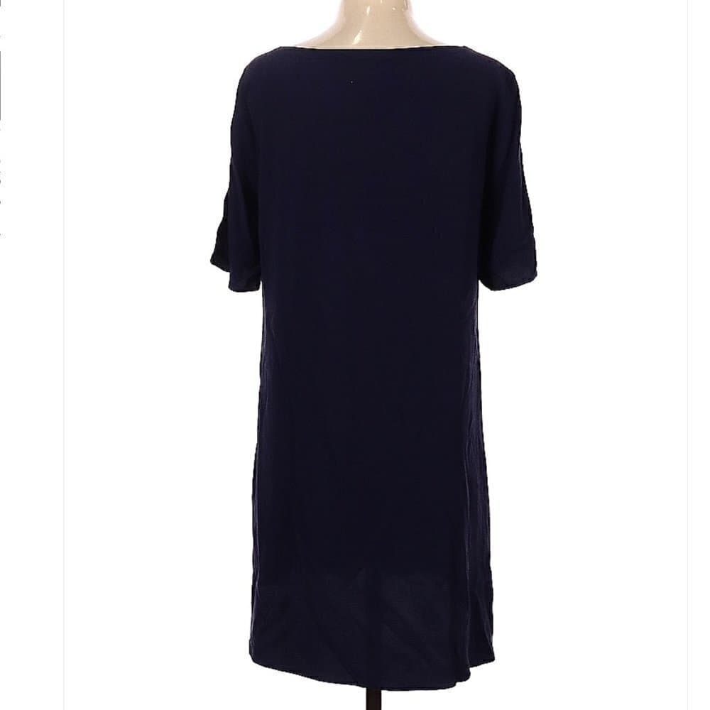 EILEEN Fisher Navy Blue Short Sleeve Casual Dress Size S - Thumbnail 2