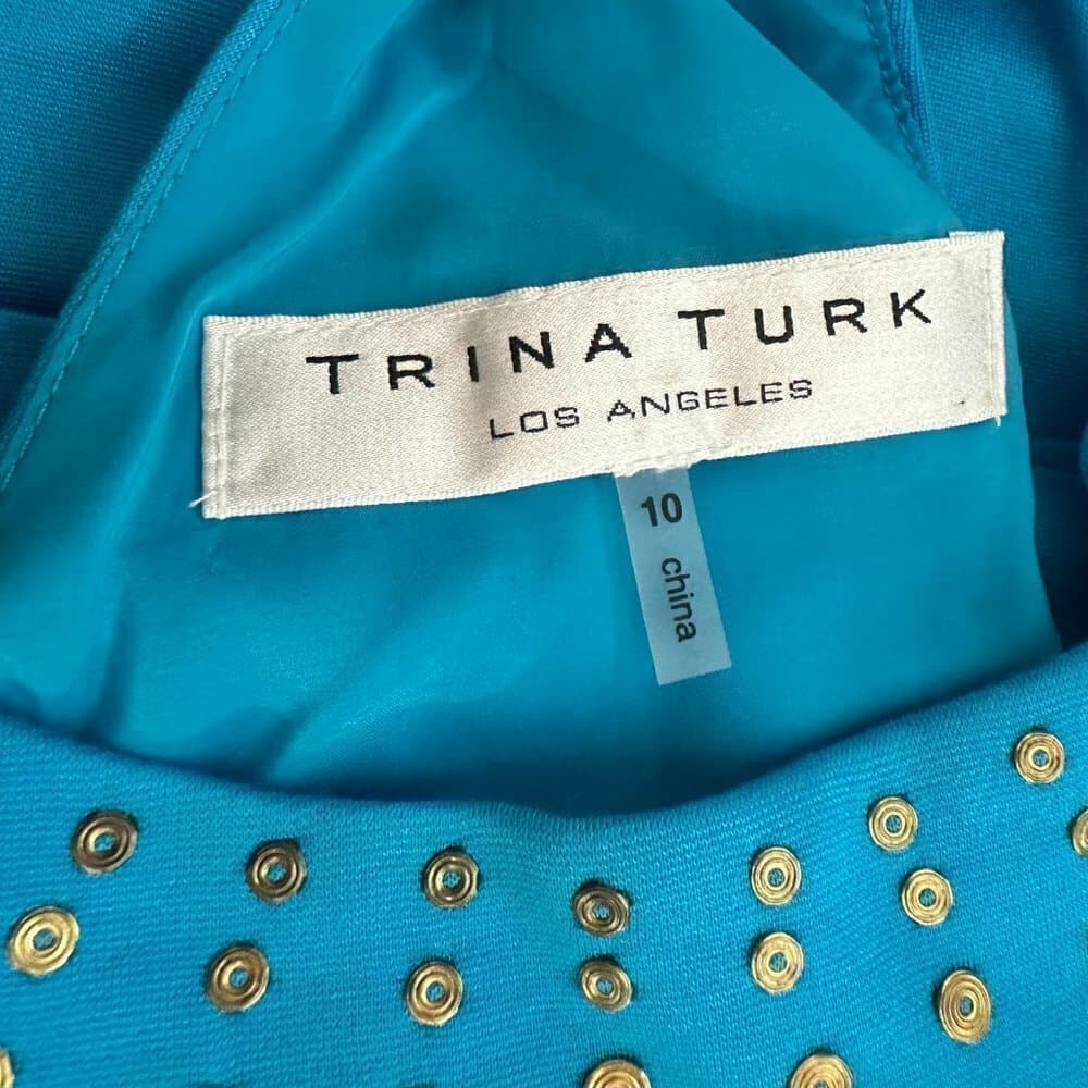 TRINA Turk Sleeveless Blue Dress Size 10 - Thumbnail 4