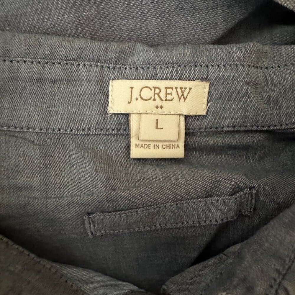 J. Crew Factory Women’s Long Sleeve Cotton Chambray Tunic Top Size L - Thumbnail 4