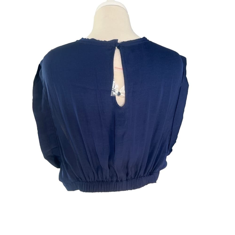 Nwot Free People Navy Blue Crop Top Size L - Thumbnail 3