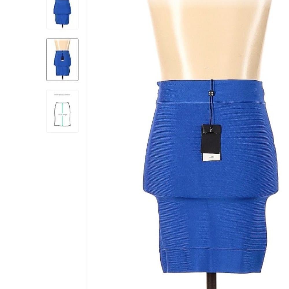 Nwt BCBGMAXAZRIA Blue Casual Skirt Size XS - Thumbnail 2