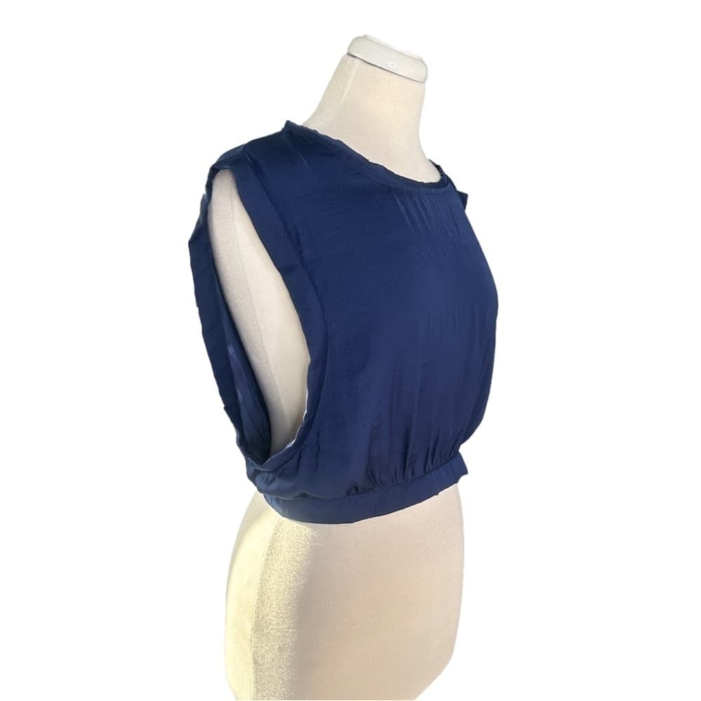 Nwot Free People Navy Blue Crop Top Size L - Thumbnail 2