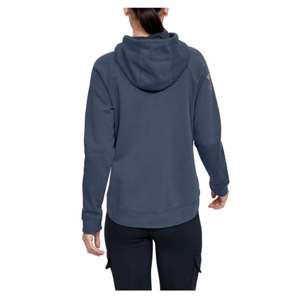 Under Armour - Womens Favorite Fleece Camo Logo Warmup Top Downpour Gray Size 2X - Thumbnail 2
