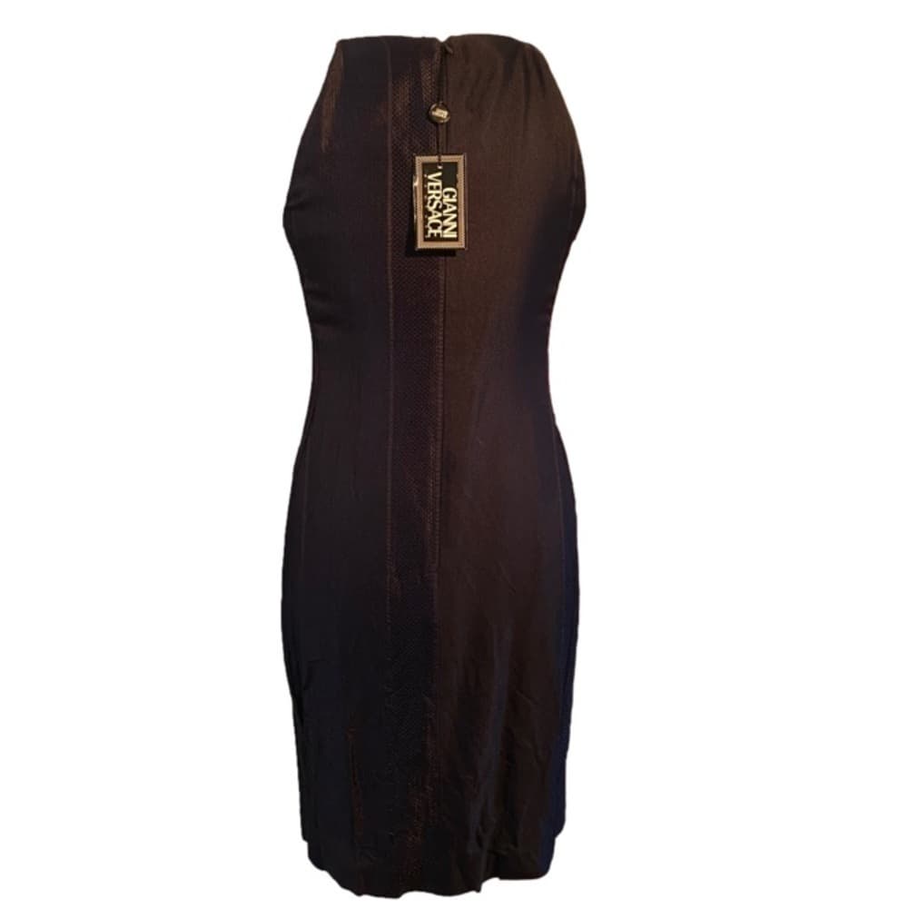 New Gianni Versace Couture Black Silk Sleeveless Dress Size 42 (S) - Thumbnail 2