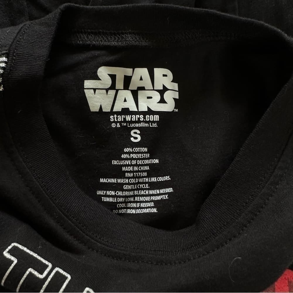 STAR Wars Sz S Black Long Sleeve Sparkle Top Only The Finest - Thumbnail 3
