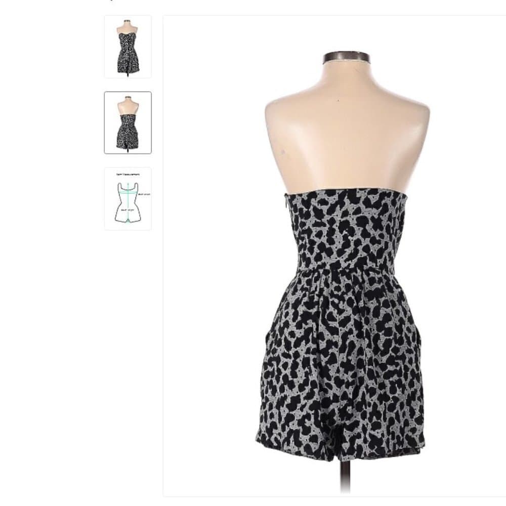 EXPRESS Black & Gray Romper Size 0 - Thumbnail 2