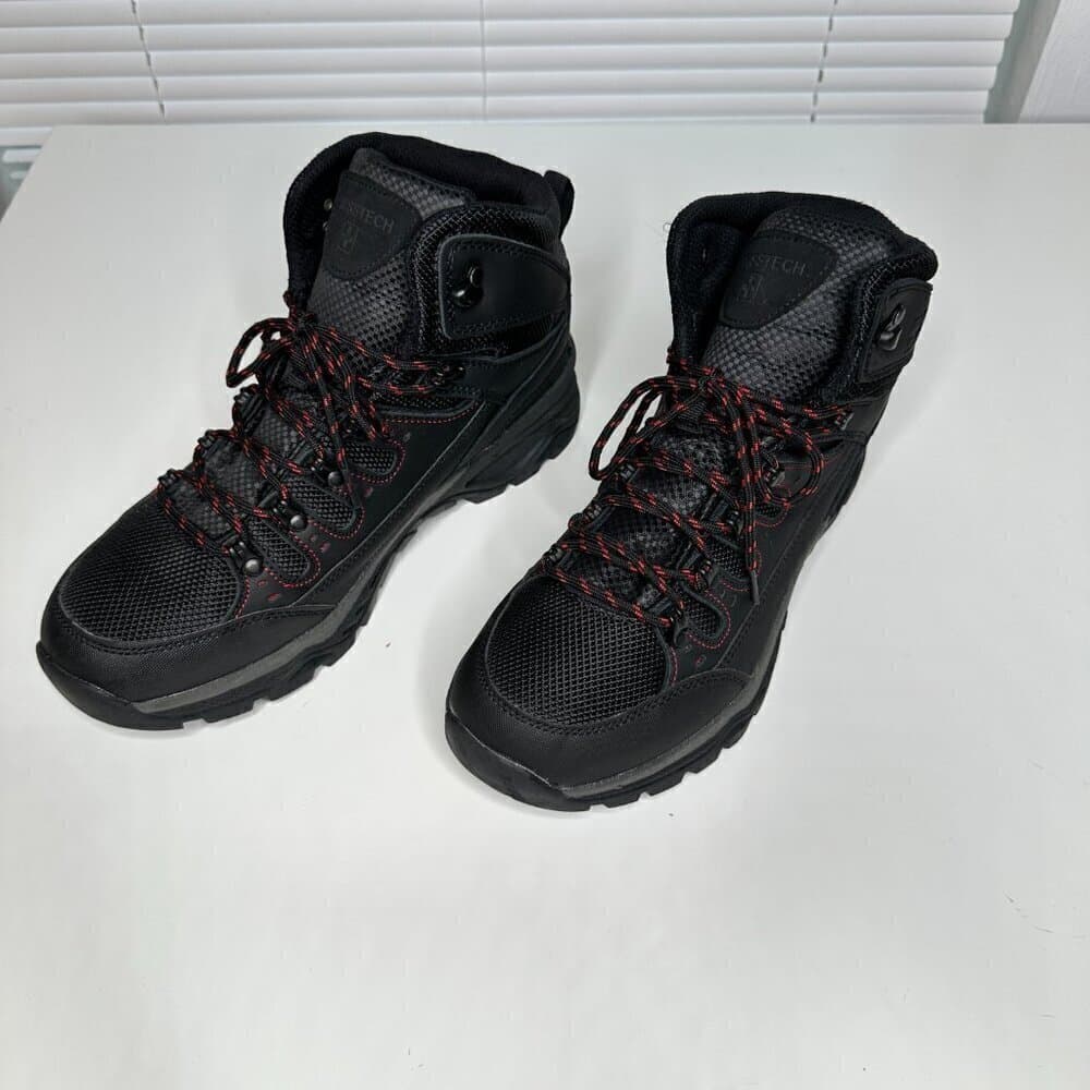 Swiss Tech Men’s Leather Hiker Boots Black Red Outdoor Size 10 NWOT - Thumbnail 3