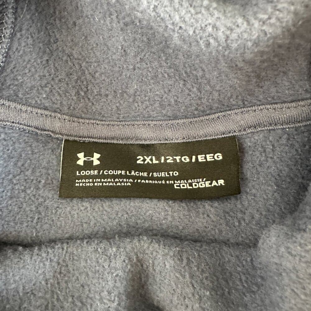 Under Armour - Womens Favorite Fleece Camo Logo Warmup Top Downpour Gray Size 2X - Thumbnail 6