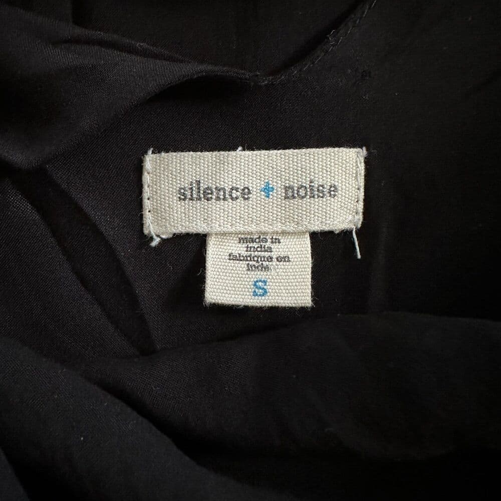 Silence + Noise - Black sleeveless RAYON shift dress MESH accents, size S - Thumbnail 8