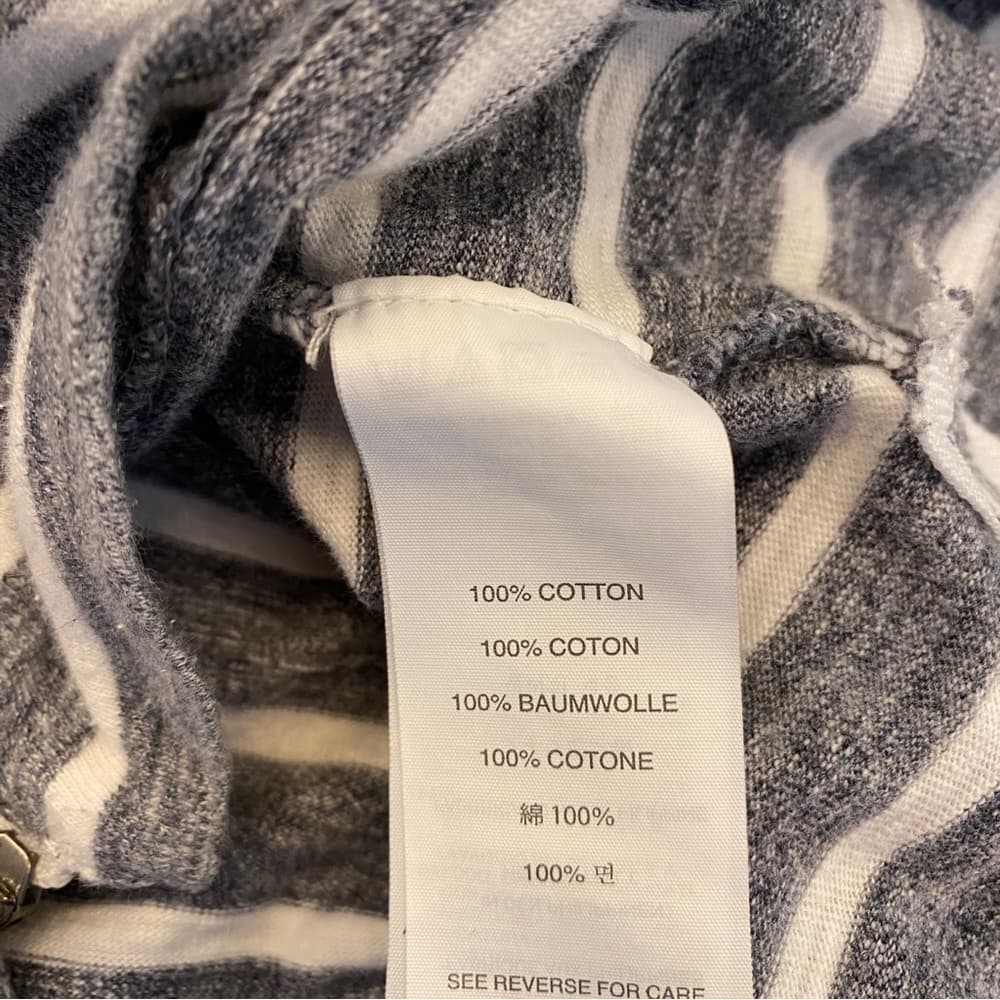J. Crew Blue & White 3/4 Sleeve Top Side Zip Size S - Thumbnail 5