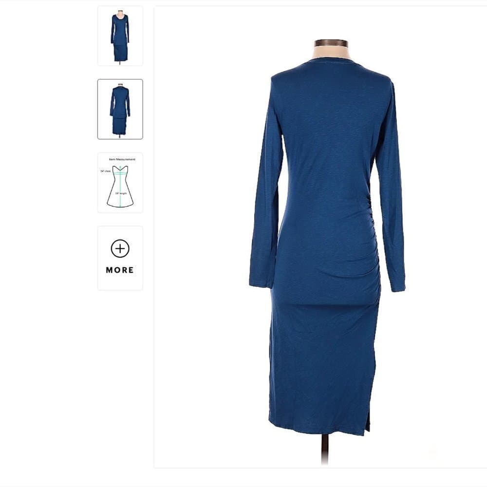 Sundry Blue Casual Fitted Ruched Dress Size Sm (1) - Thumbnail 2