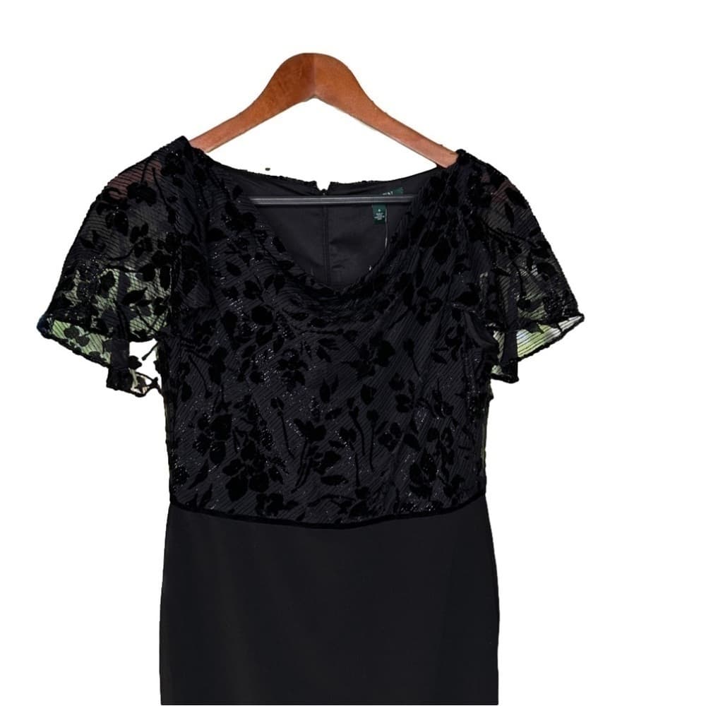 Lauren Ralph Lauren Size 4 Black Party Holiday Fancy Short Sleeve Dress NEW - Thumbnail 3