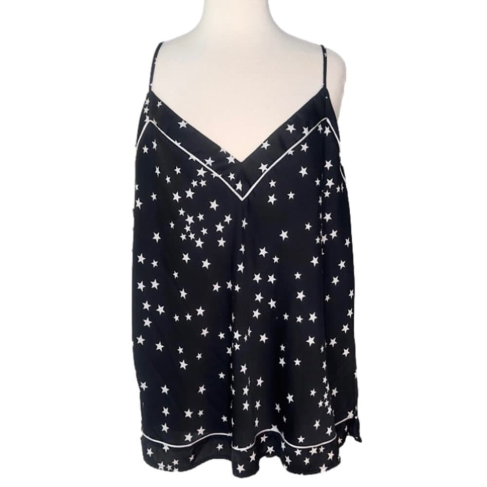 INC Star Printed Sleep Camisole Tank, Black & White Stars Size XXXL - Thumbnail 2