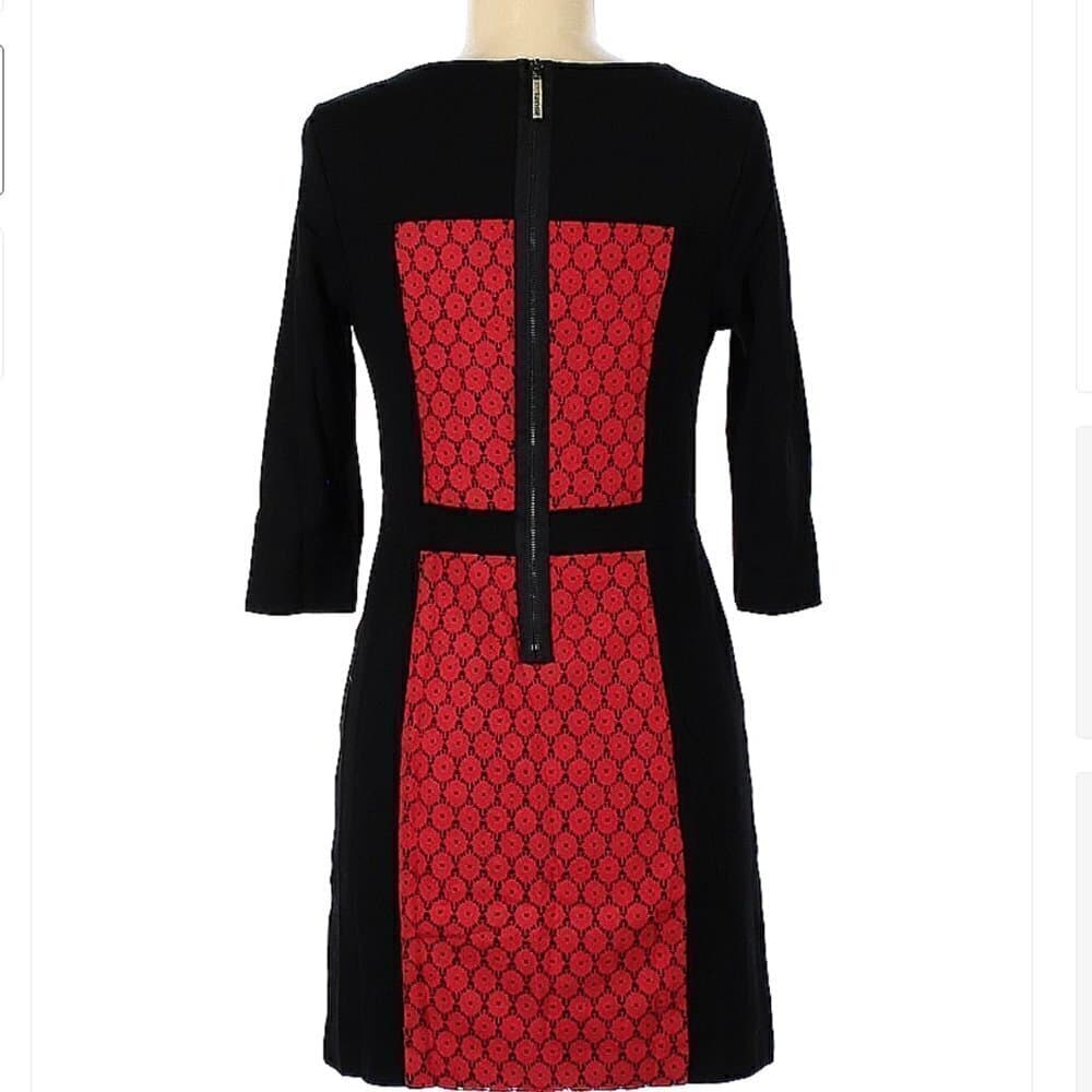 KENSIE Black & Red 3/4 Sleeve Dress Size M - Thumbnail 2