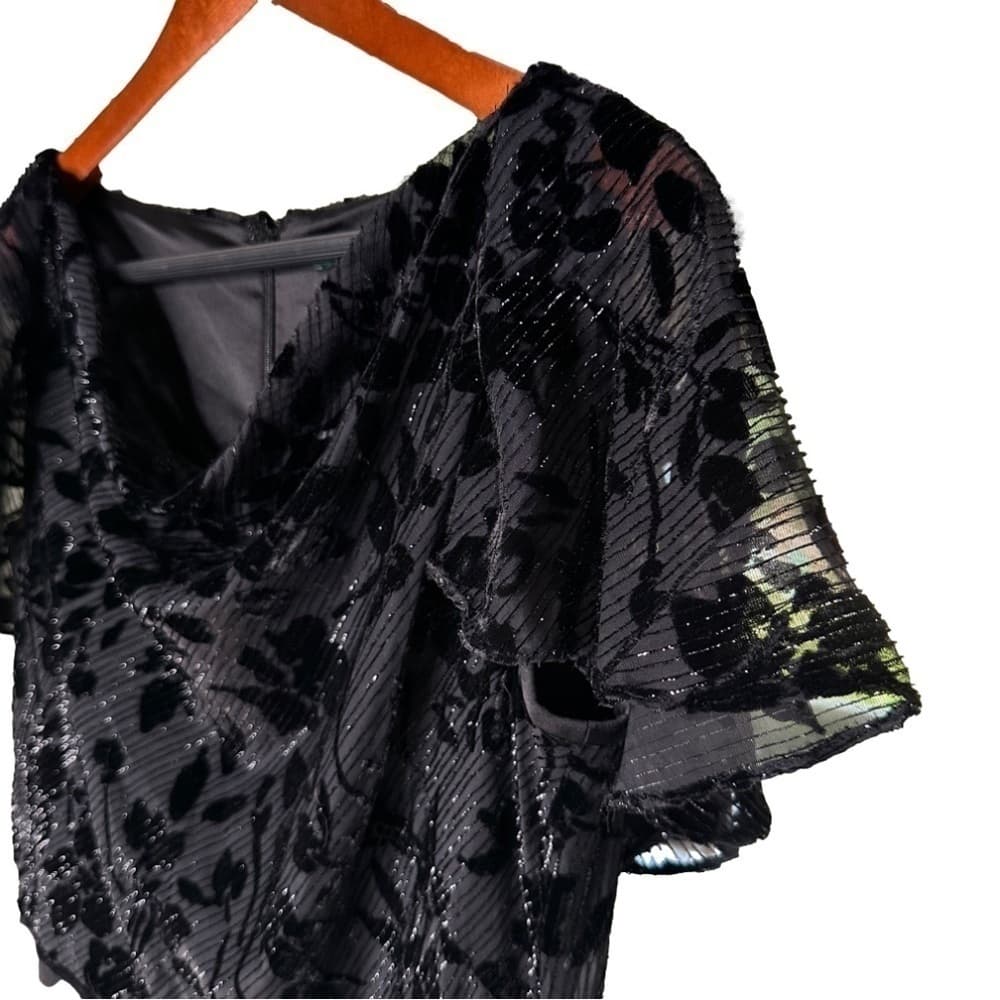 Lauren Ralph Lauren Size 4 Black Party Holiday Fancy Short Sleeve Dress NEW - Thumbnail 4