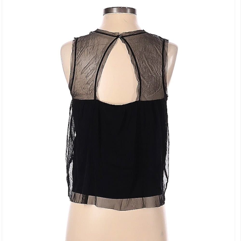 𝅺hollister Black Floral Sheer Sleeveless Top Size S - Thumbnail 2