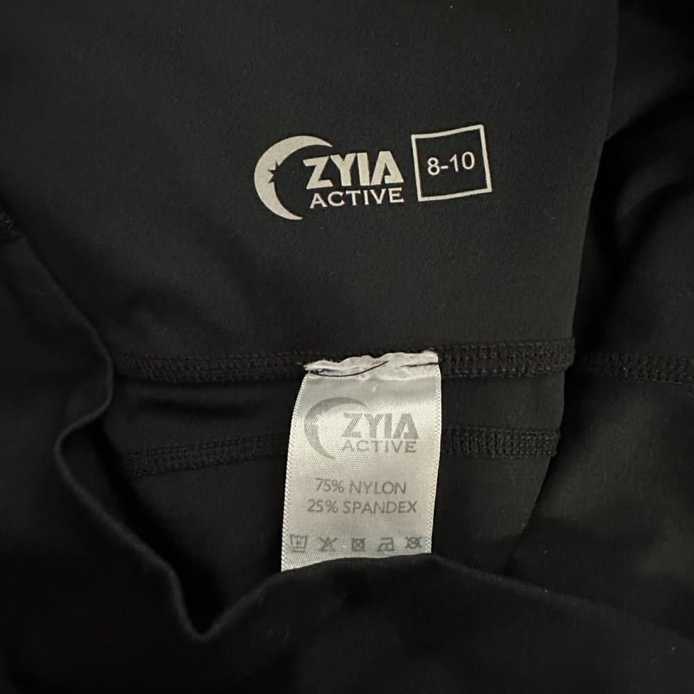 Zyia Active Black Part Ribbed High Rise Leggings Size 8/10 - Thumbnail 4