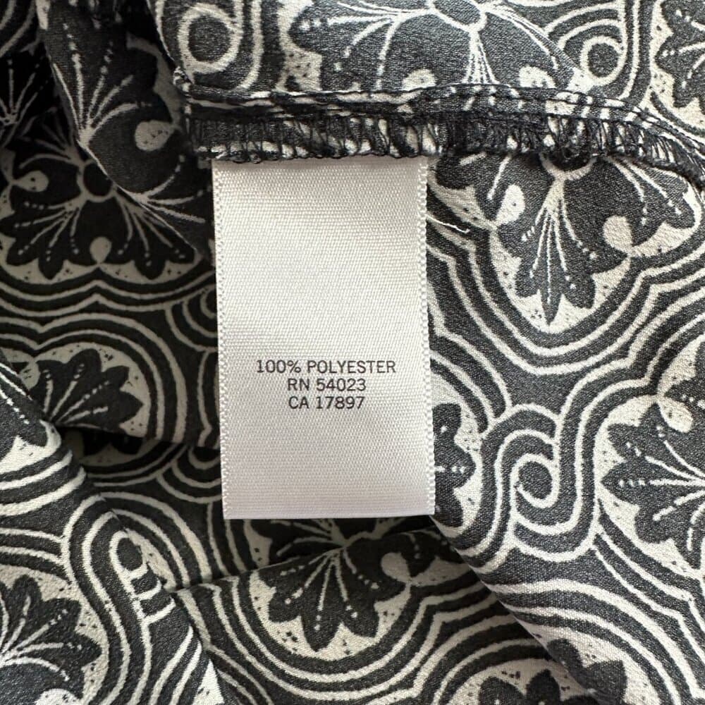 Banana Republic Black & White Ruffle Bow Collar Sleeveless Top Size L - Thumbnail 5