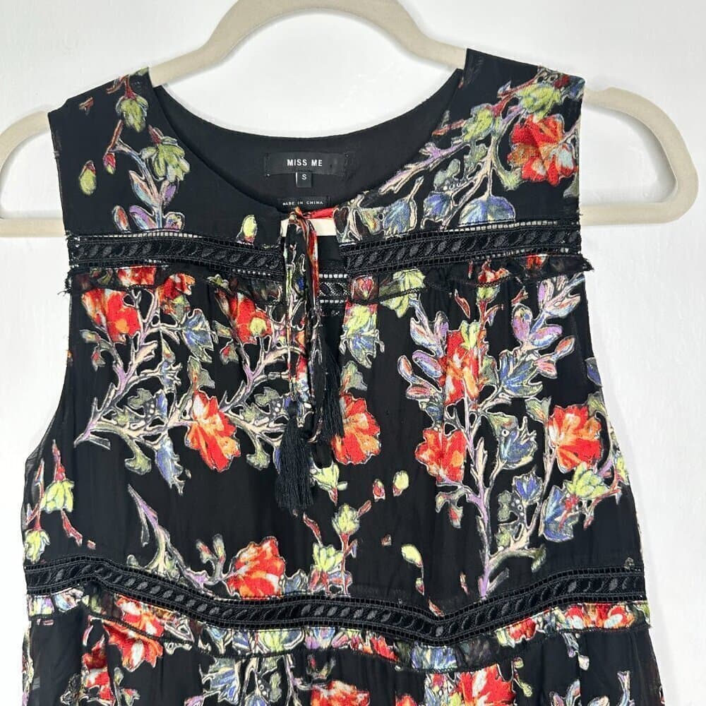 Miss Me from Buckle Floral Satin Tank Top Size S - Thumbnail 3