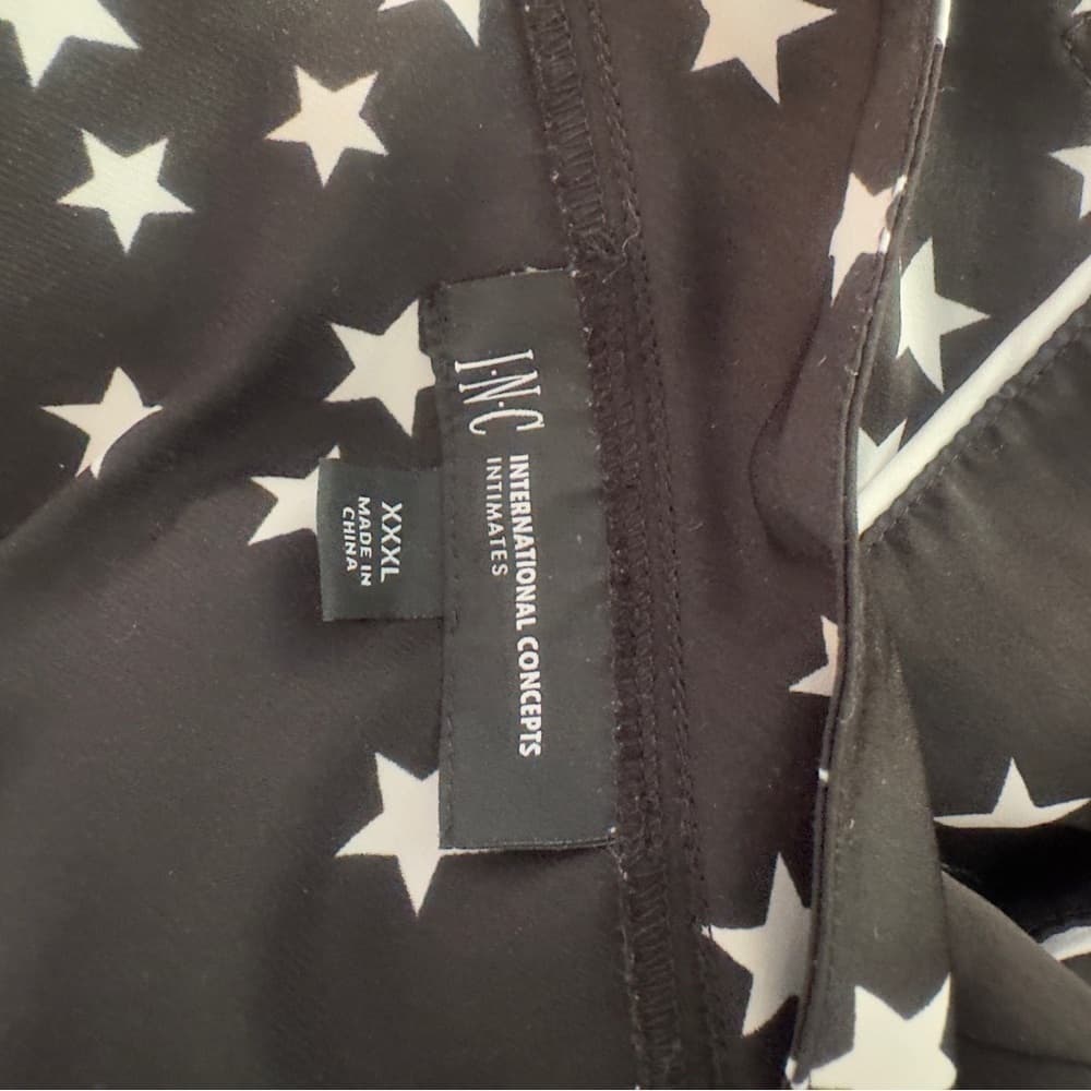 INC Star Printed Sleep Camisole Tank, Black & White Stars Size XXXL - Thumbnail 5