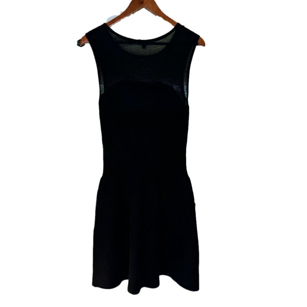 Ann Taylor Black Sleeveless Ribbed Knit Sweater Dress Size S - Thumbnail 3