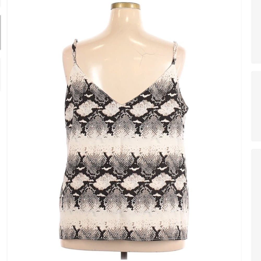 Asos Sleeveless Snakeskin Sleeveless Blouse Size 18 - Thumbnail 2