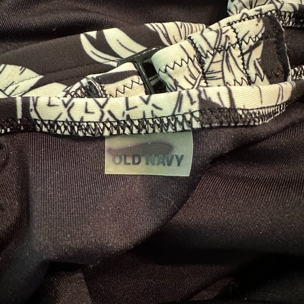 Old Navy Maternity Tie-Front Nursing Tankini Swim Top Black & White NWT & NWOT - Thumbnail 7