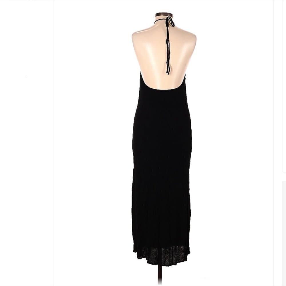 Tobi Sexy Halter Long Black Casual Dress Size M - Thumbnail 2