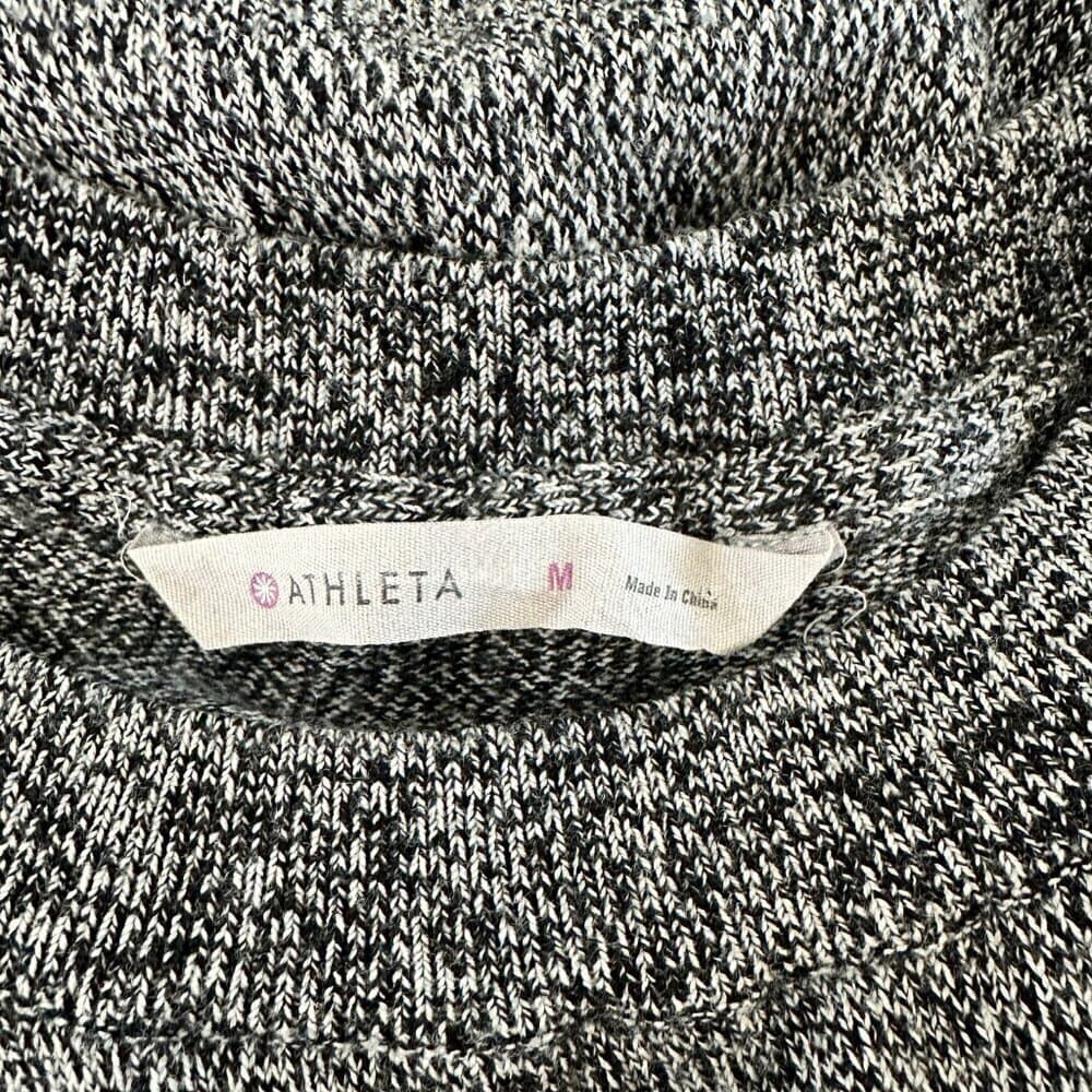 Athleta Merino Wool Sleeveless Sweater Dress Gray Black Marled Layering Size M - Thumbnail 6