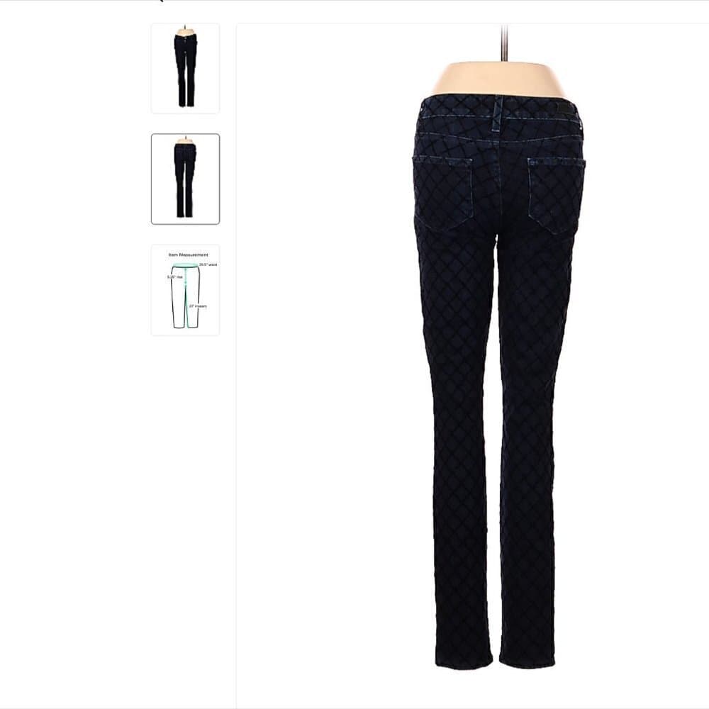 PAIGE Criss Cross Skinny Low Rise Jeans 23 Waist - Thumbnail 2