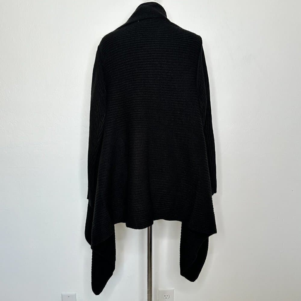 Joan Rivers NEW Plush Ribbed Waterfall Front Cardigan Black Small NWOT - Thumbnail 5