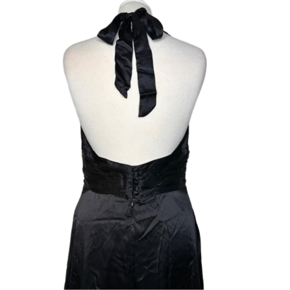 Molly Young in Heart Black 100% Silk Halter Dress Size 12 NEW NWT - Thumbnail 4