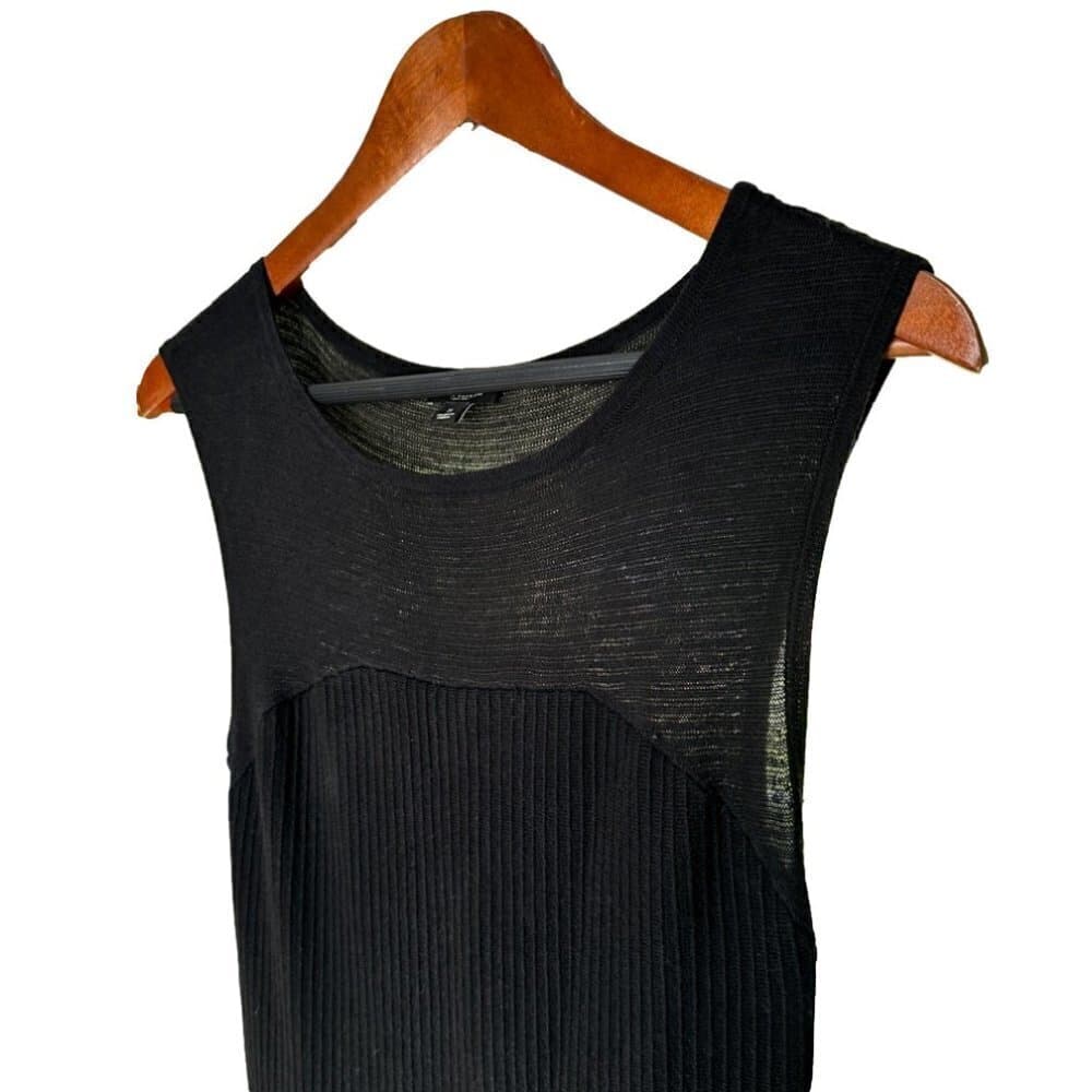 Ann Taylor Black Sleeveless Ribbed Knit Sweater Dress Size S - Thumbnail 2