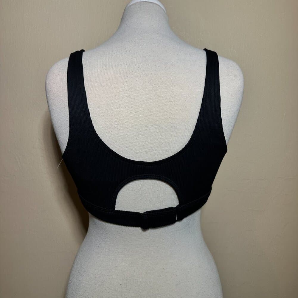 Old Navy Black Textured-Rib Cutout Tie-Front Bikini Swim Top NWOT - Thumbnail 4