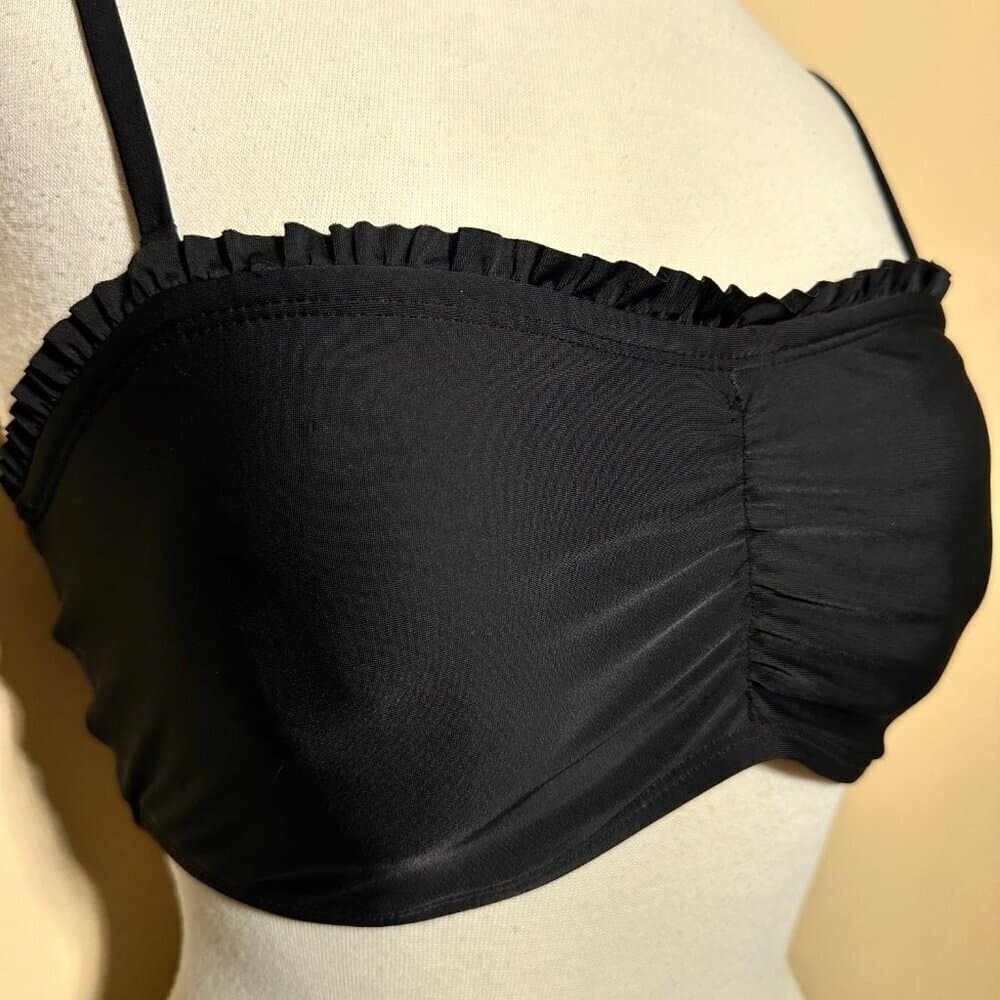 Old Navy Black Bandeau Ruffle Bikini Top NWOT - Thumbnail 2