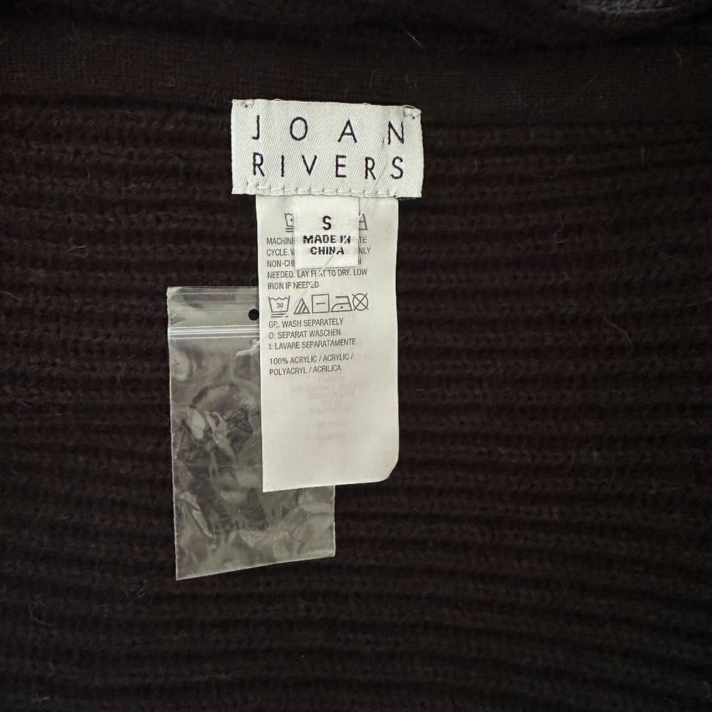 Joan Rivers NEW Plush Ribbed Waterfall Front Cardigan Black Small NWOT - Thumbnail 6