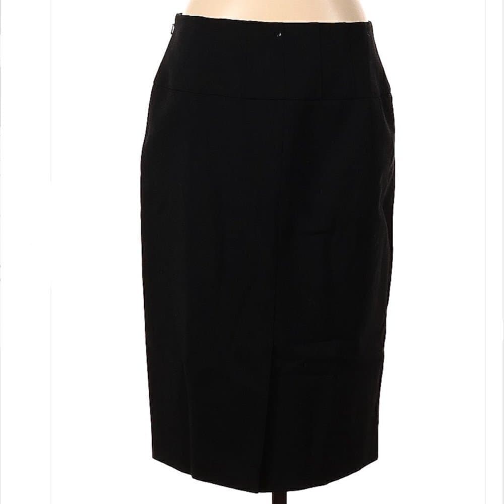 W by Worth Black Wool Pencil Skirt Size 4 - Thumbnail 2