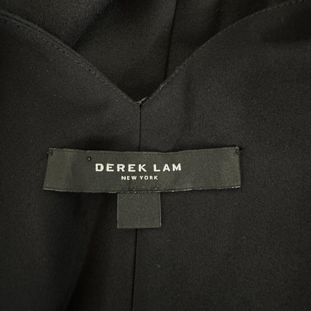 Derek Lam Black Midi Shift Career Dress Front Slit Size 8 - Thumbnail 7