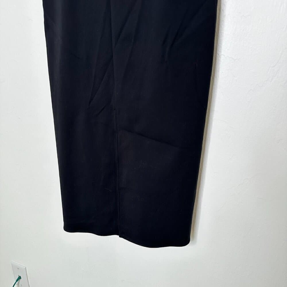 Derek Lam Black Midi Shift Career Dress Front Slit Size 8 - Thumbnail 2