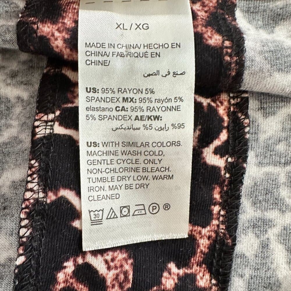 Soma Tunic Top Women XL Brown Soft Jersey Split Back 3/4 Sleeve Animal Print - Thumbnail 7