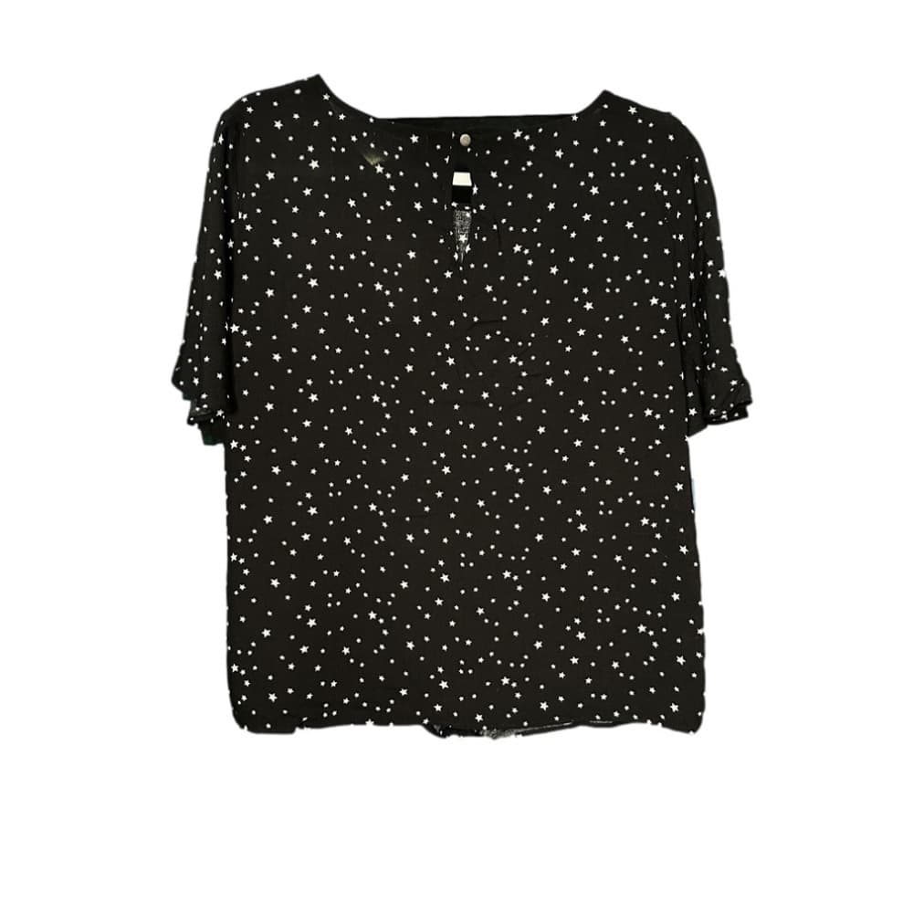SOCIALITE Flutter Sleeve Star Print Front Tie Blouse - Thumbnail 2