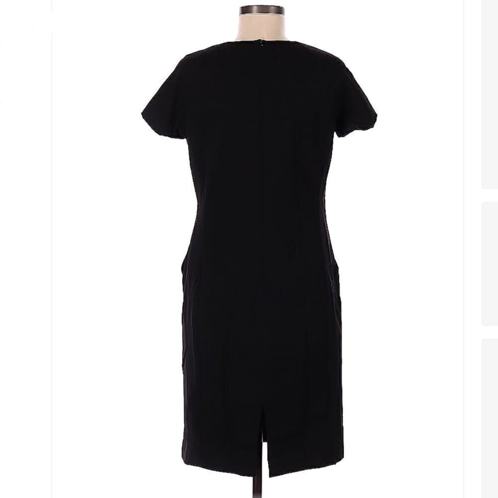 LAFAYETTE 148 New York LBD Black Short Sleeve Wool Dress Size 6 - Thumbnail 2