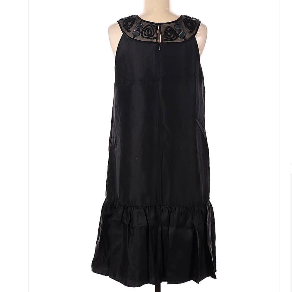 Ellen tracy black silk sleeveless jeweled dress size 8 - Thumbnail 2