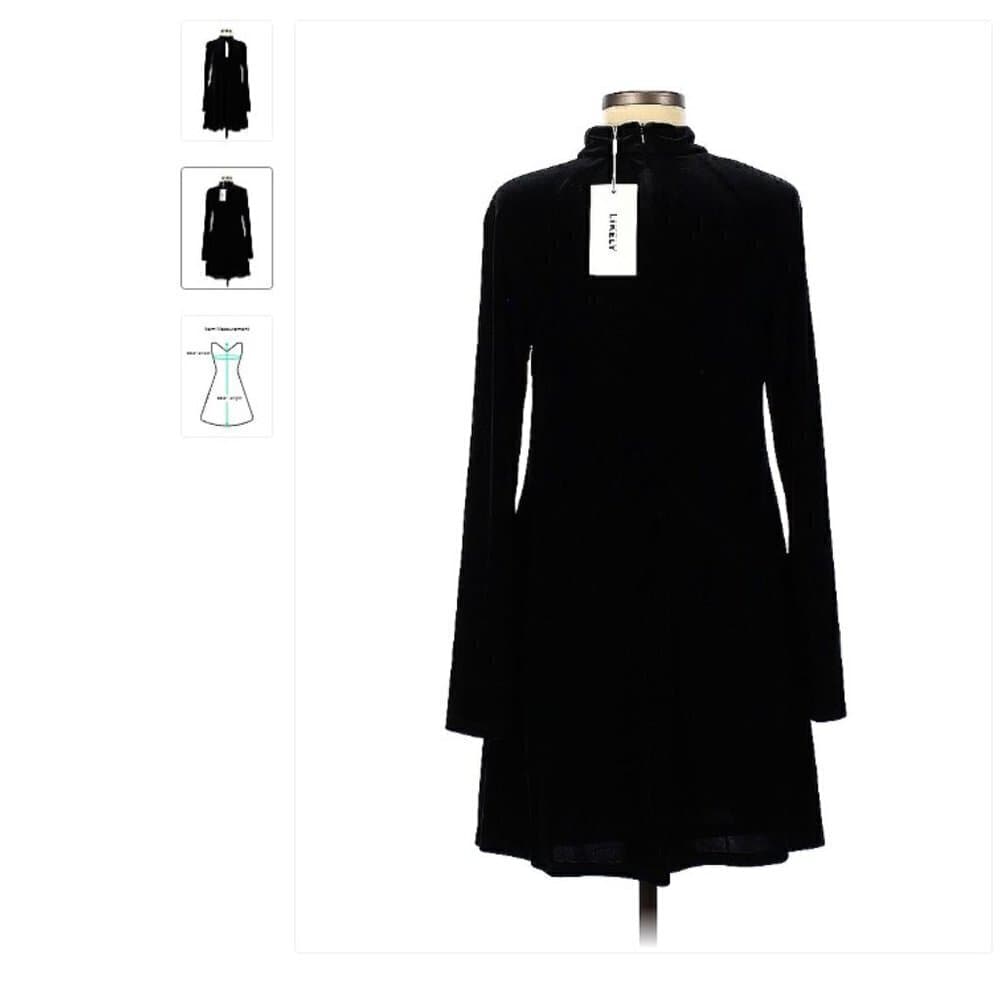 Nwt Likely Velvet Back Long Sleeve Dress Size 8 - Thumbnail 2