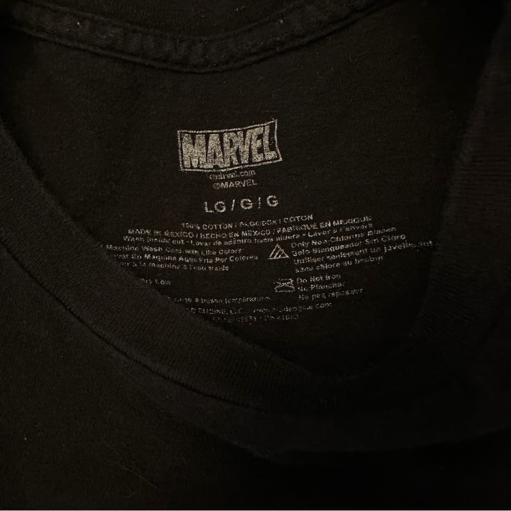 MARVEL Black Panther Black Graphic T-Shirt Size L - Thumbnail 3