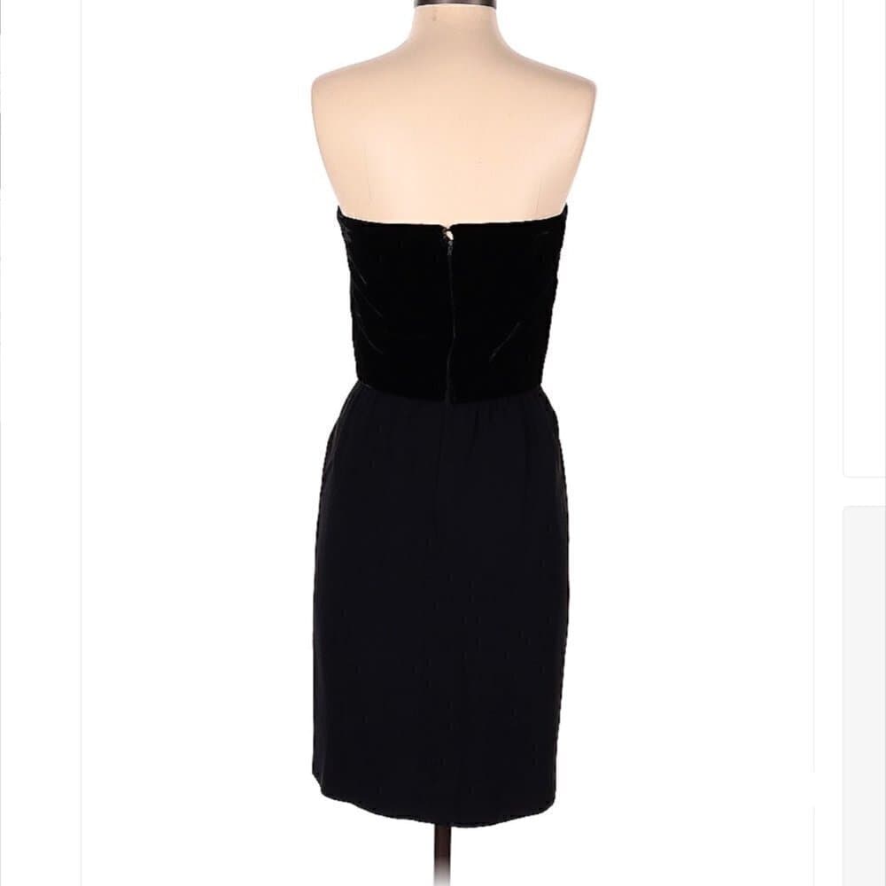 VALENTINO Boutique Black Velvet Strapless Cocktail Dress Size S - Thumbnail 3