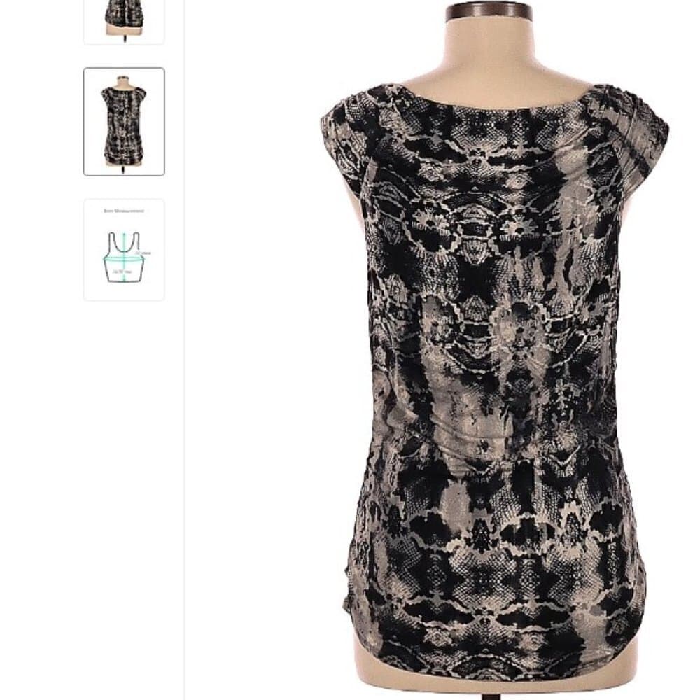 JULIENNE W. Black & Tan Sleeveless Top Size M - Thumbnail 2