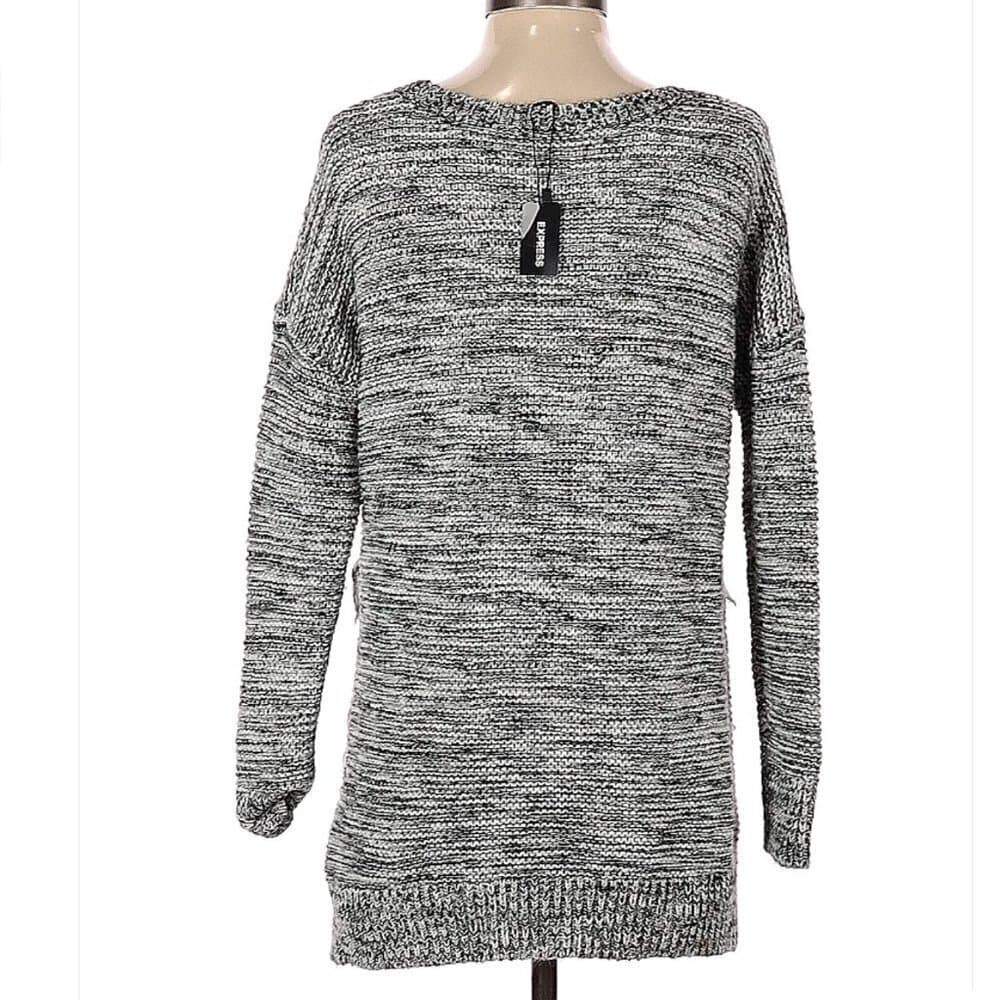 Nwt Express Black & White Pullover Sweater Size XS - Thumbnail 2