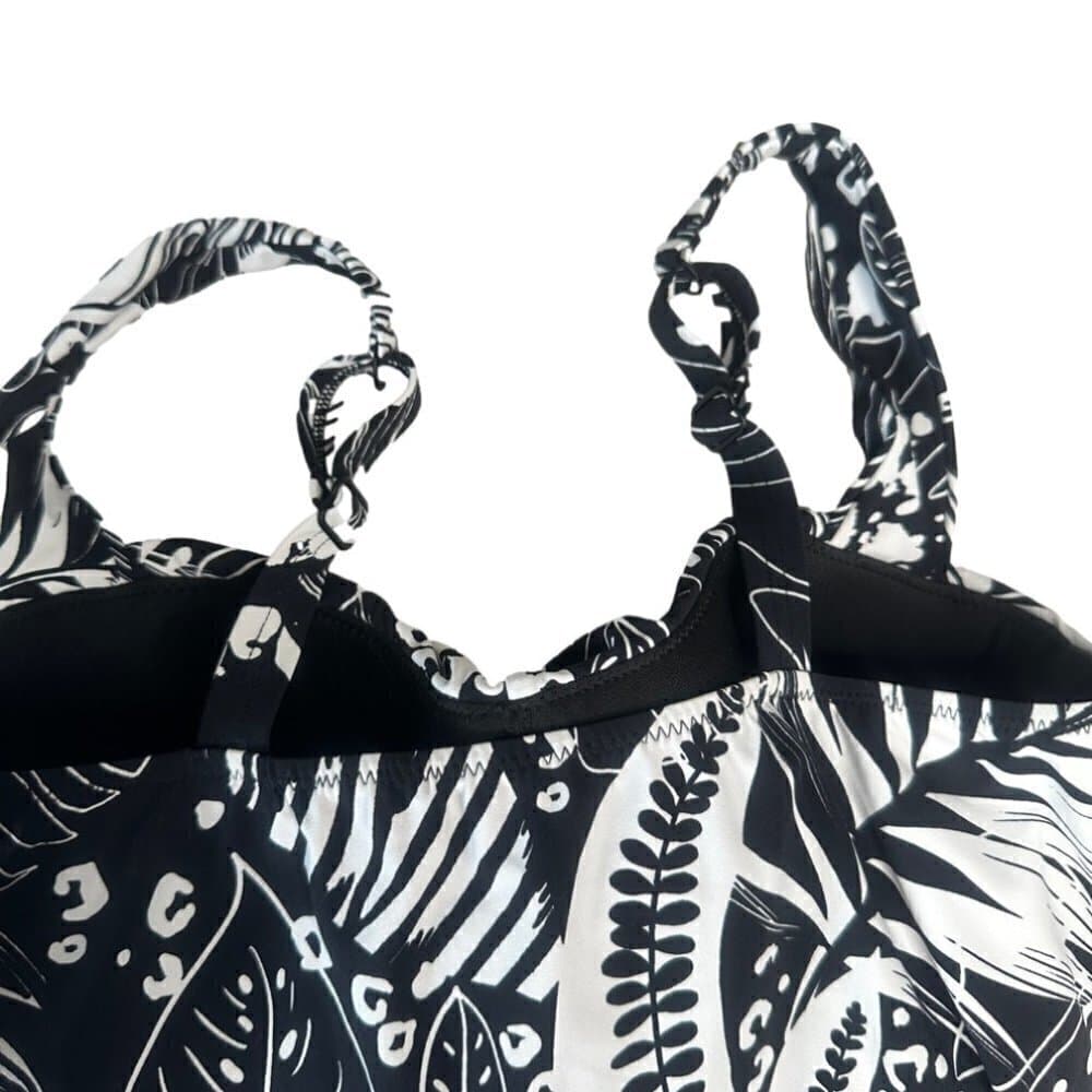 GOTTEX Black & White Tropical Print Tankini Size 32D - Thumbnail 3