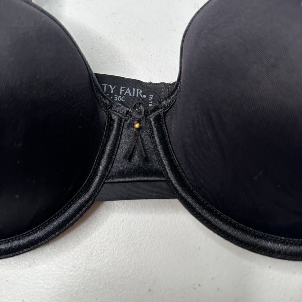 NEW Vanity Fair Black Lightly Lined Underwire Bra Size 36C - Thumbnail 3